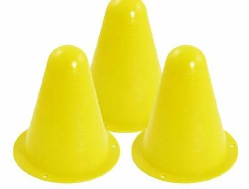3 Pcs Yellow Soft Plastic Road Signs Roller Skating Pile